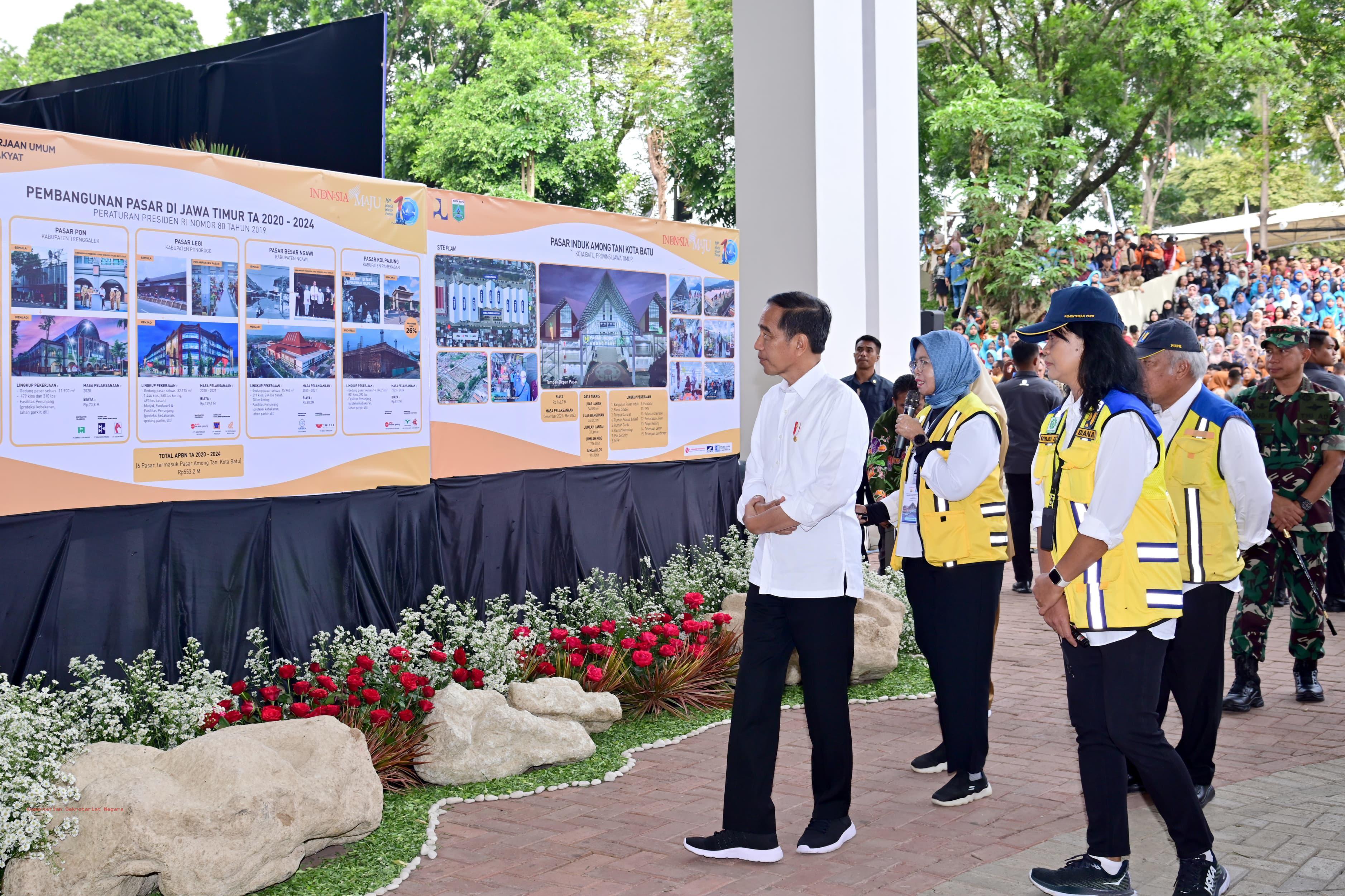 Resmikan Pasar Induk Among Tani Kota Batu, Presiden: Terbesar Se-Indonesia