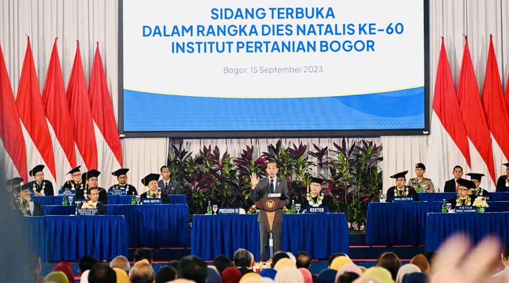 Pidato Dies Natalis Ke-60 IPB, Presiden Dorong Inovasi Besar Hadapi Tantangan Krisis Global