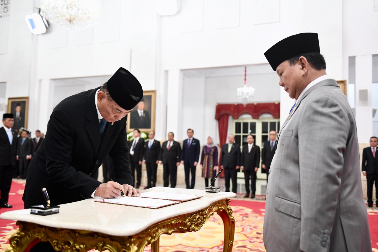 Presiden Prabowo Lantik Ketua Harian dan Sekretaris Dewan Pertahanan Nasional