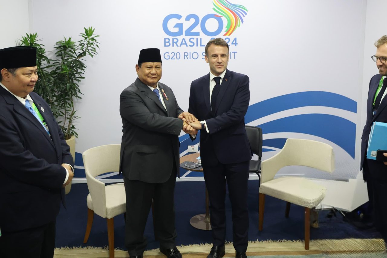 Presiden Prabowo Gelar Pertemuan Bilateral dengan Presiden Macron di KTT G20 Brasil