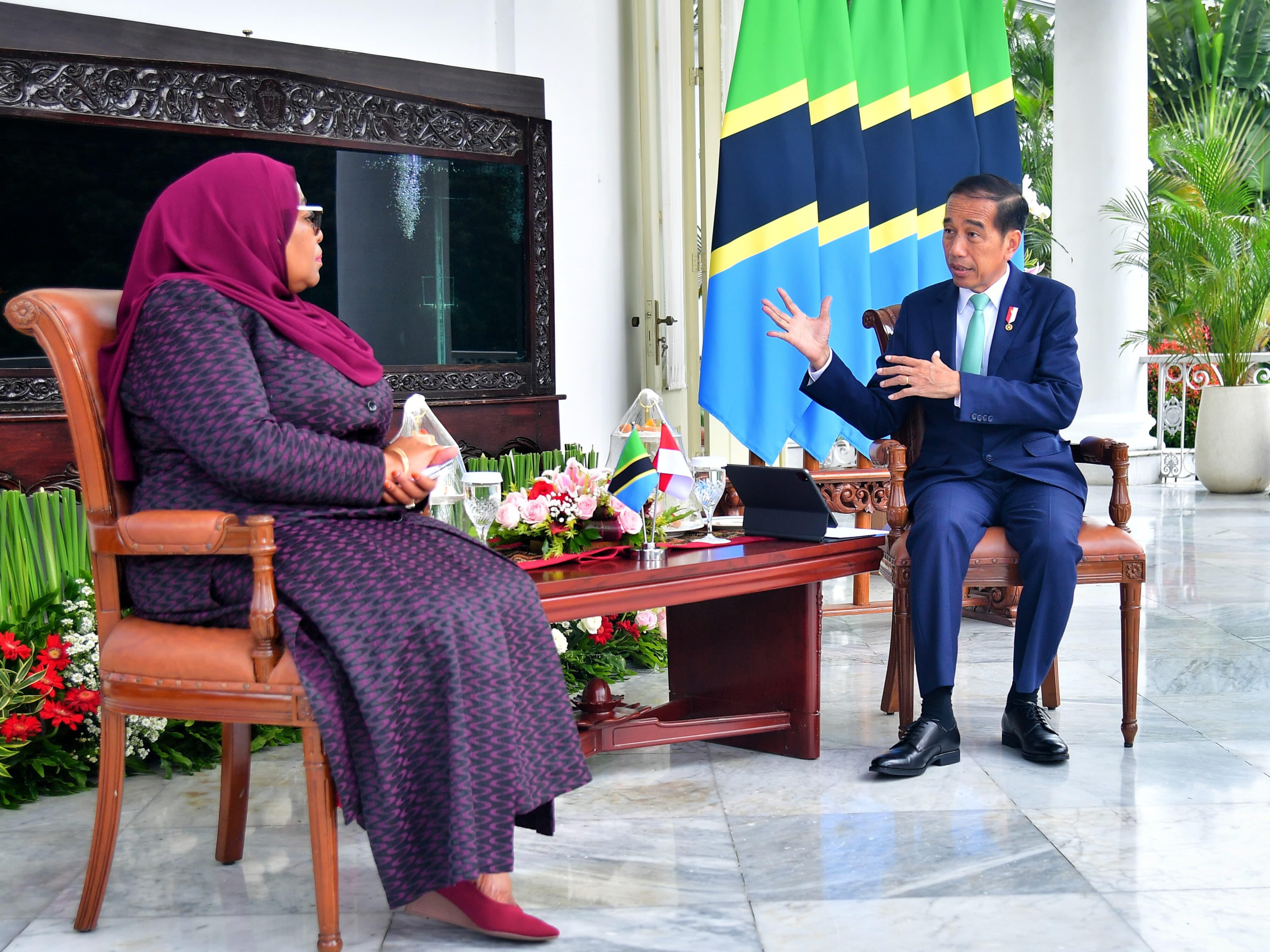 Presiden Jokowi Sambut Kunjungan Kenegaraan Presiden Tanzania di Istana Bogor